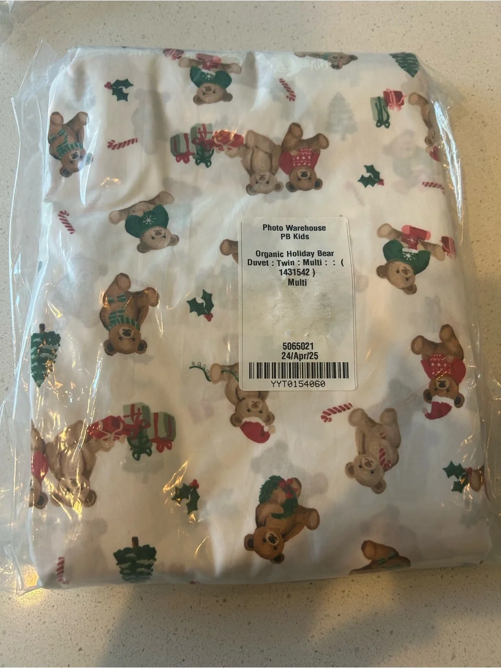 Pottery Barn Holiday Bears Twin Duvet Cover Christmas